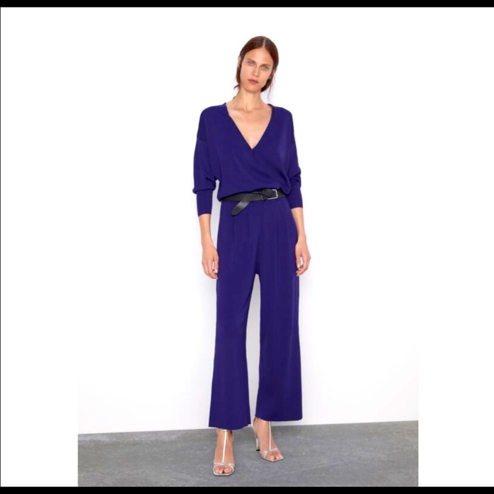 Purple jumpsuit from Zara